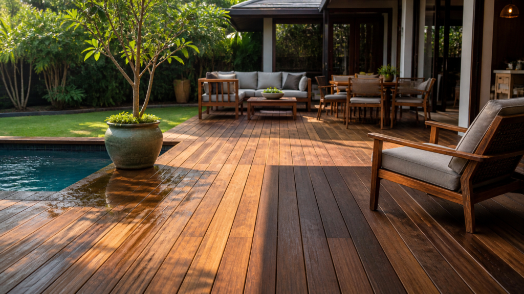 Batu vs Ipe decking performance factors including sun exposure, shade, moisture, and outdoor foot traffic